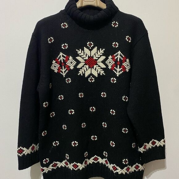 Jones New York Worsted Wool Mohair Chunky Turtleneck Sweater - Picture 3 of 6